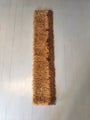 Narrow Finnish rya rug with long pile in brown and ochre tones