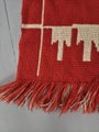 Vintage wall tapestry (T&auml;k&auml;n&auml;), off-white&ndash;brick red