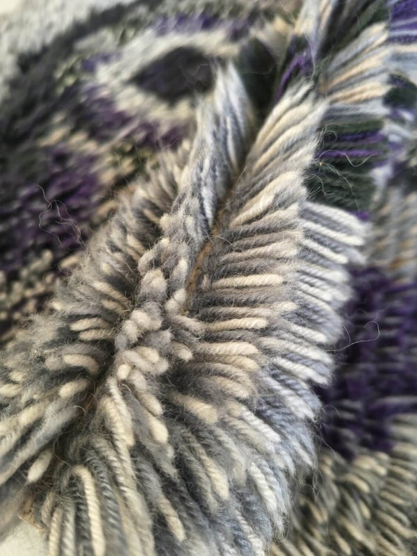 Finnish Rya Rug Wall Hanging, Grey Geometric Pattern