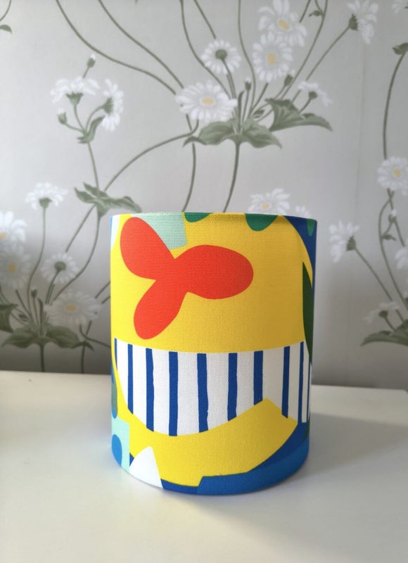 Blue lampshade with unique pattern variation