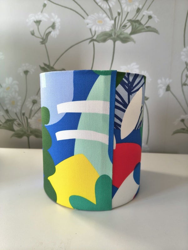 Blue lampshade with unique pattern variation