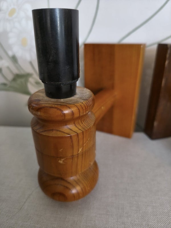 Vintage wooden wall lamps