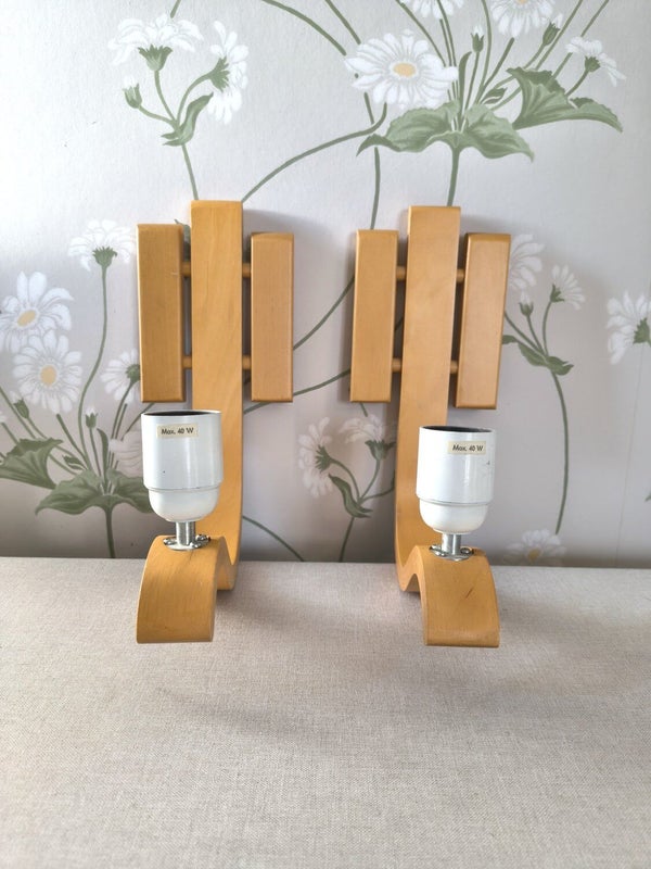 Wooden vintage wall lamps