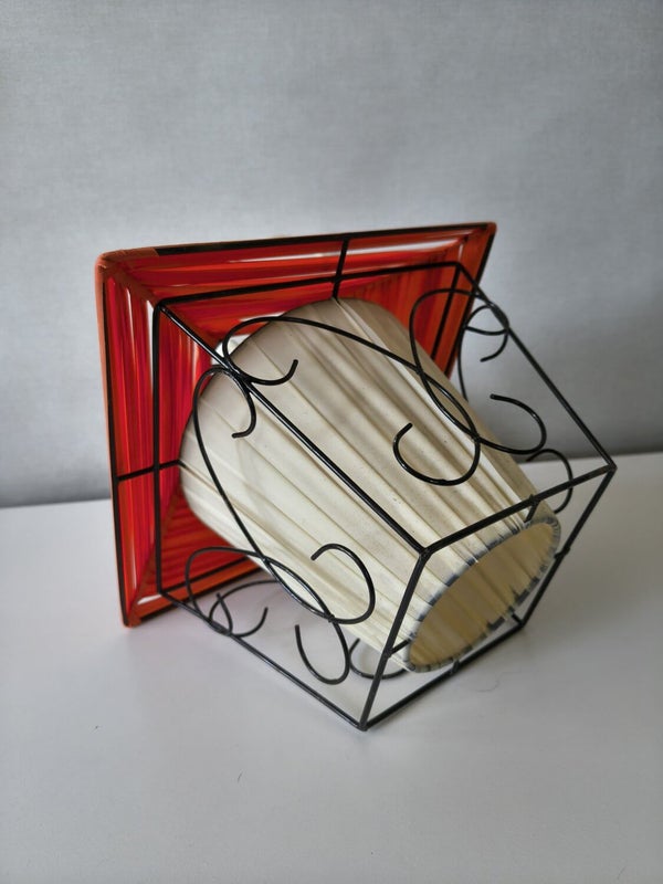 Retro Pendant Lamp, Orange and White