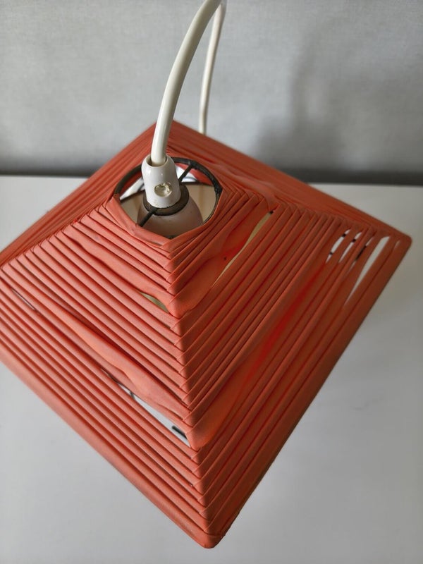 Retro Pendant Lamp, Orange and White