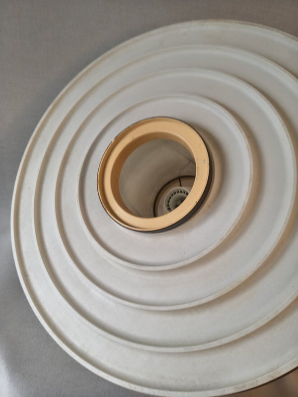 Vintage UFO ceiling lamp, white&ndash;brown