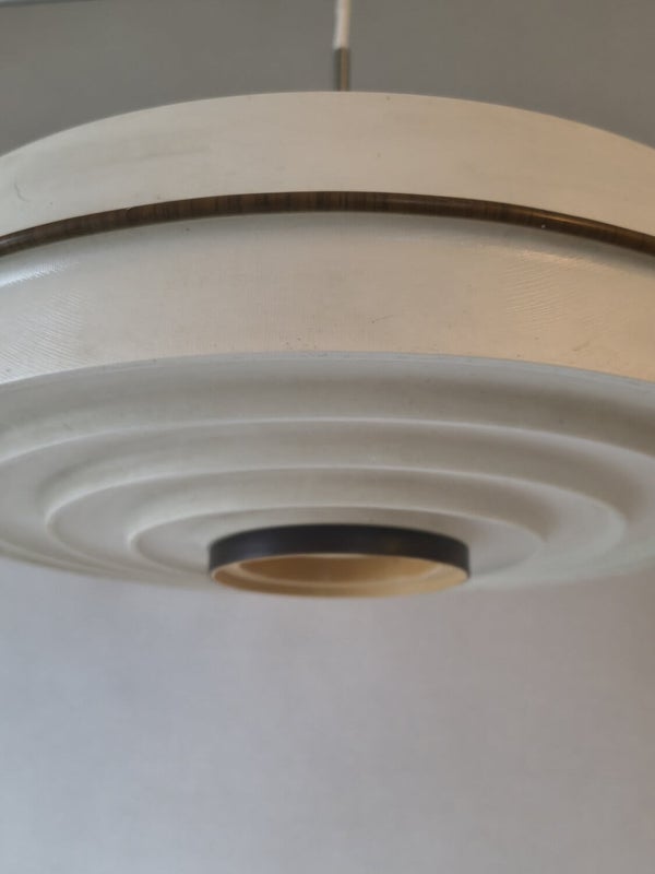 Vintage UFO ceiling lamp, white&ndash;brown