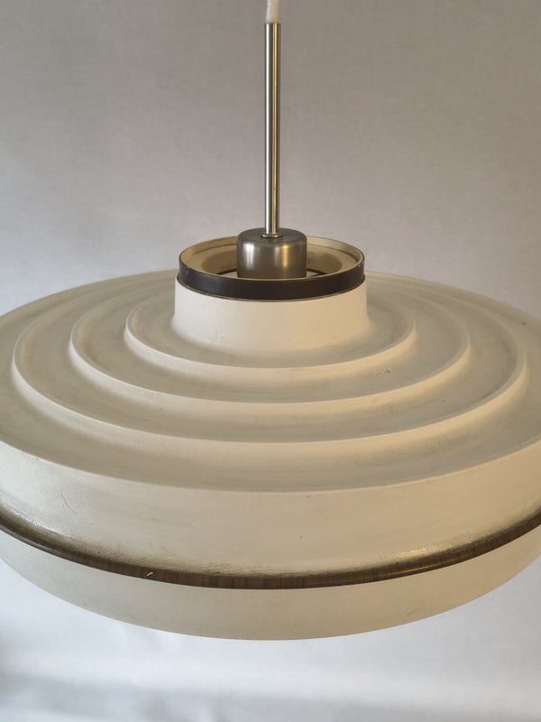 Vintage UFO ceiling lamp, white&ndash;brown