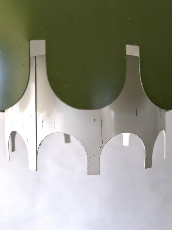 Vintage Pendant Light "Northern Lights", Green and White