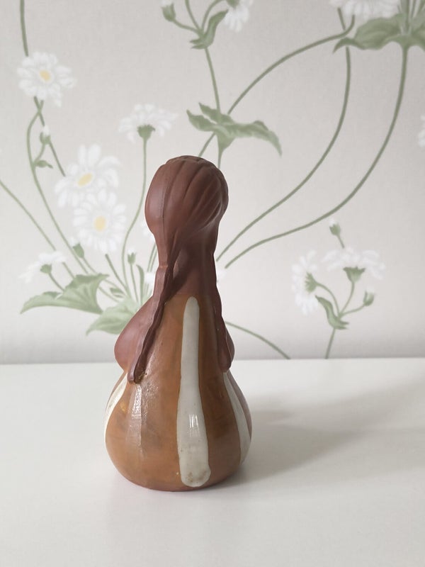 Vintage Ceramic Figurine with Mini Vase