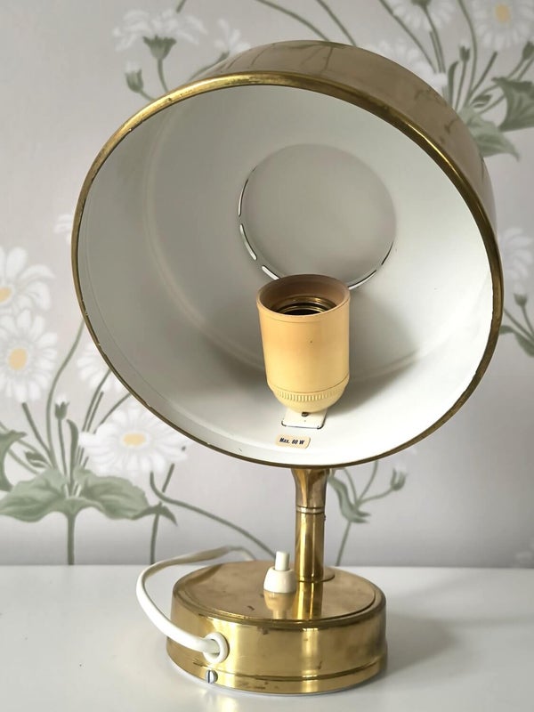 Vintage Brass Wall Lamp, Swedish Design