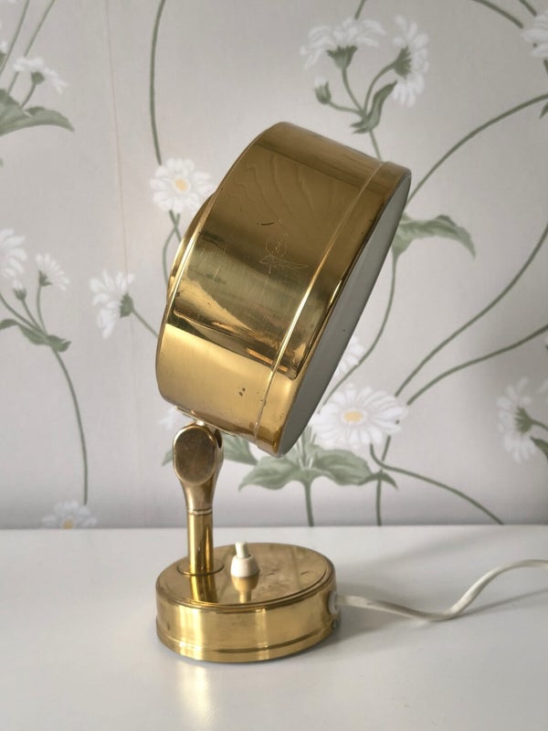 Brass vintage wall lamp, Swedish design from the 1950s with adjustable shade
