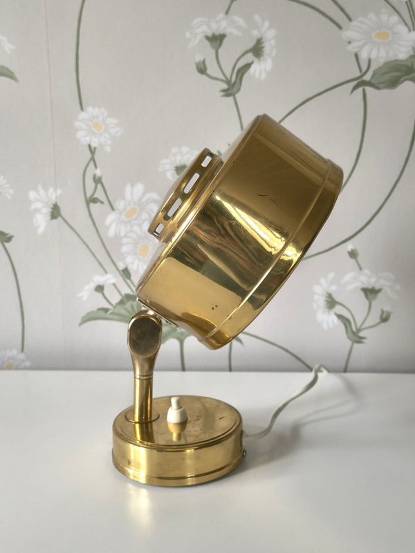 Brass vintage wall lamp, Swedish design from the 1950s with adjustable shade