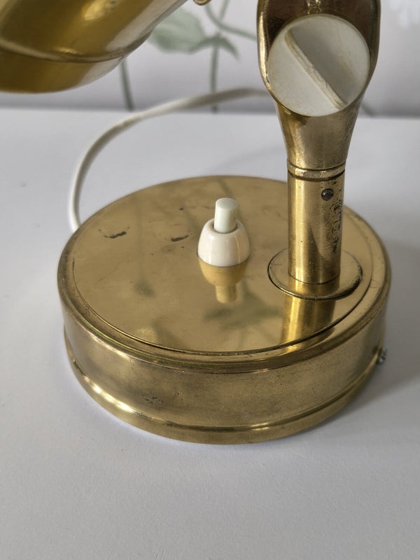Vintage Brass Wall Lamp, Swedish Design