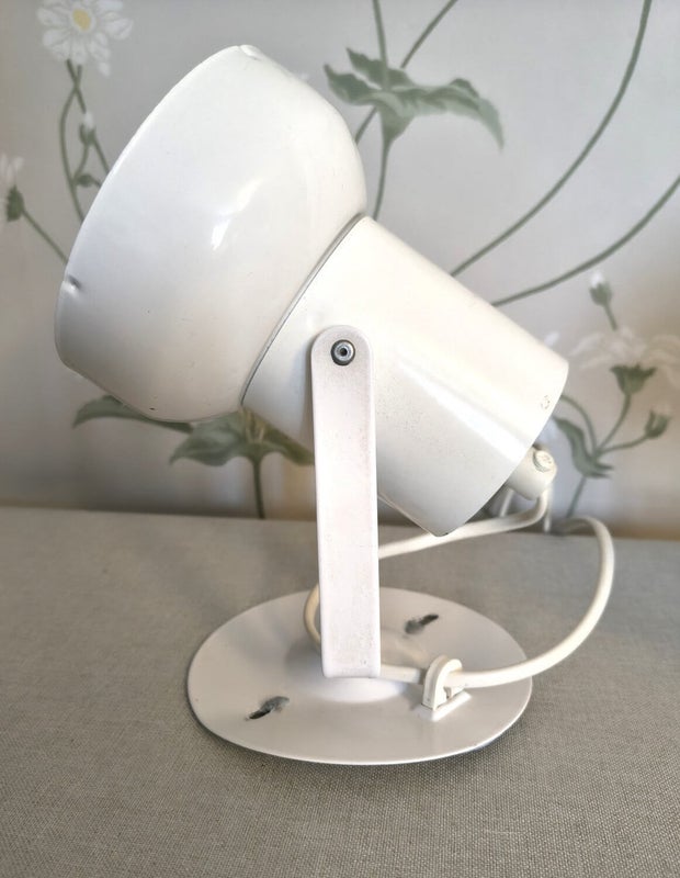 Vintage Wall Spotlight Pair, White Metal